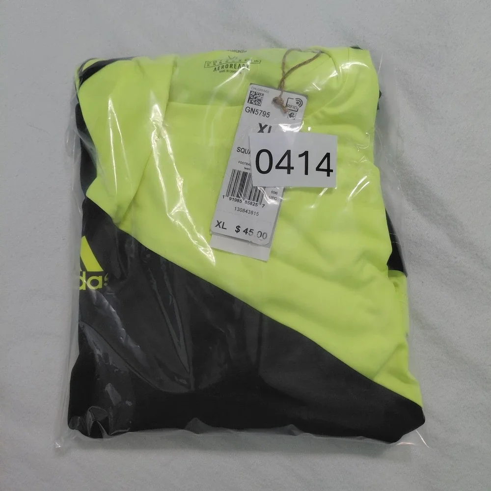 Adidas Mens Size XL Squadra 21 Goalkeeper Jersey Long Sleeve Black Neon Yellow
